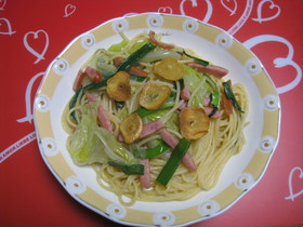 にらとレタスのスパゲティ