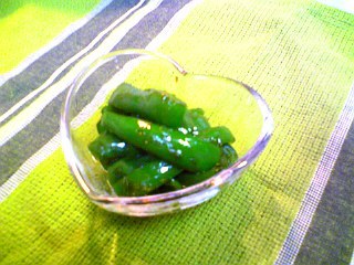 お弁当の緑に☆ﾋﾟｰﾏﾝ醤油炒めの画像