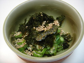 オクラ海苔胡麻和え