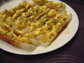 ちくわの明太子焼き