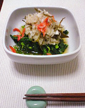 青菜のみぞれ昆布おひたし