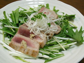☆マグロの炙り焼き☆水菜のサラダ