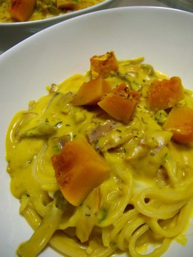 かぼちゃとチーズのとろ~りクリームパスタ
