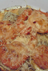 カリカリチーズとトマト、鰯のオーブン焼き