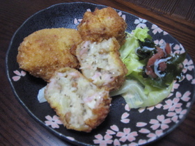 美味しい手作り♪バジル×納豆コロッケ。