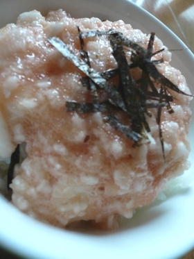 栄養満点!長いもめんたい丼ぶり~!!