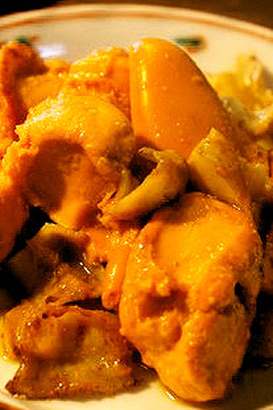 ホタテ（帆立）の肝とヒモのバター炒めの写真