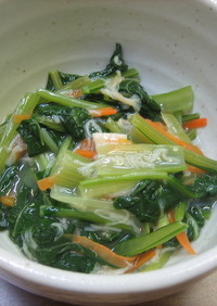 小松菜と帆立のスープ煮