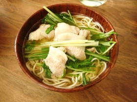 水菜と豚バラのシャキシャキにゅう麺