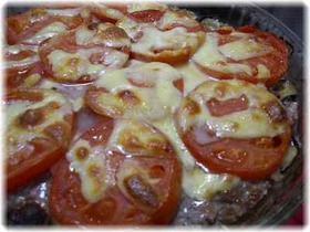 茄子とトマトのひき肉重ね焼き