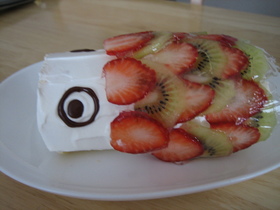 卵一個でミニロールケーキ(こどもの日)