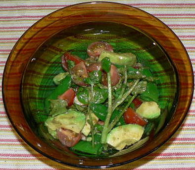アボカドと海老のバルサミコ酢風味サラダの写真