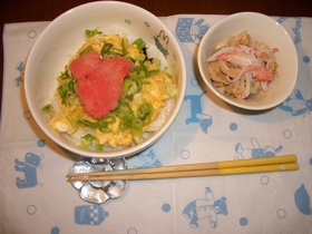 早業!明太フワフワ卵丼