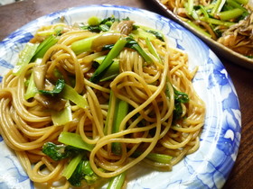 焼き肉のタレが不思議~~♪小松菜のパスタ