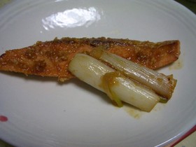 鮭のねぎみそ照り焼き