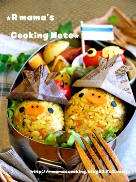 ペーパー兜de子供の日のお弁当♪