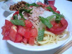さっぱり和風ツナトマトパスタ