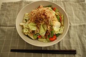 野菜たっぷりやきそうめん
