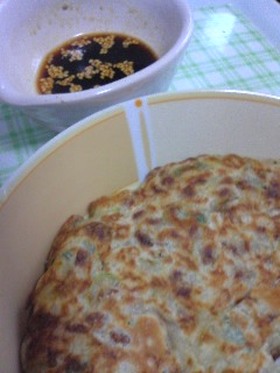 簡単納豆とねぎのまろやかチヂミ風♪お焼き