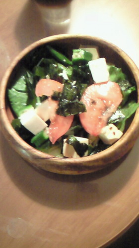 海苔と豆腐・オクラの簡単ヘルシーサラダ★