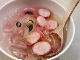 すぐできる!ウィンナーのはるさめスープ♪