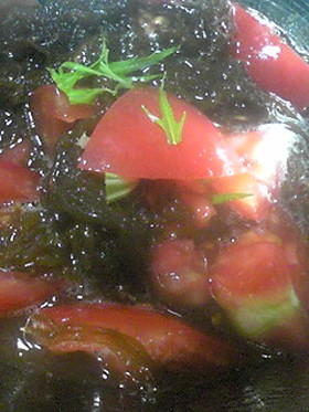 もずくとトマトであっさりゆず胡椒味ポン