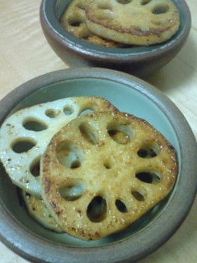 れんこんのバター醤油焼き