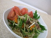 野菜マリネの冷やし中華の写真