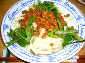手打ち肉みそうどん