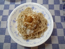 手抜きでも旨い!冷やし梅納豆おろし蕎麦