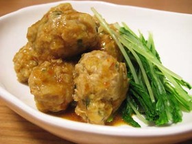 しゃきふわ♪大葉レンコン入り鶏だんご