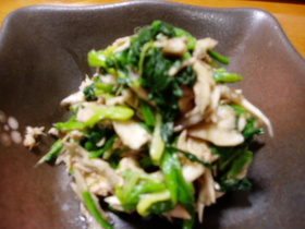 ヘルシー!ほうれん草と舞茸のツナ缶和え!