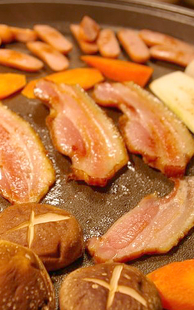ベーコンの鉄板焼き