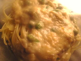 枝豆のチーズクリームパスタ