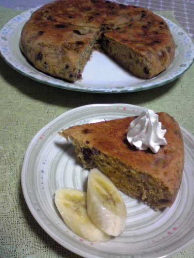 私の炊飯器ケーキ〝黒糖・バナナ・あずき〟の写真