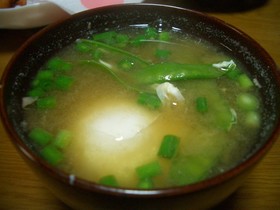 春限定!みょうがたけのお味噌汁