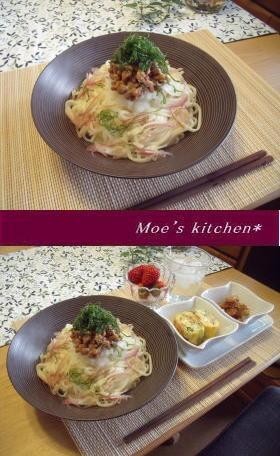 ランチに☆納豆おろし蕎麦