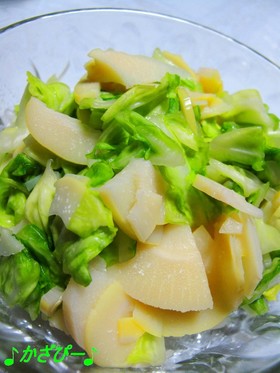 春キャベツとたけのこのあっさり浅漬け♪