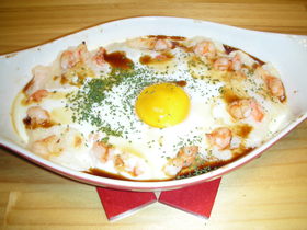 豆腐と長芋の目玉グラタン