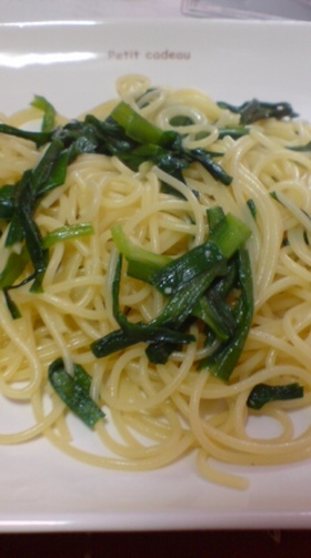 節約!!ニラのボンゴレ味☆パスタ