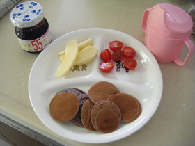 ジャムで!米粉のパンケーキ(卵・乳なし)