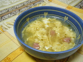 魔法の粉で☆ふ~わふわたまごスープ