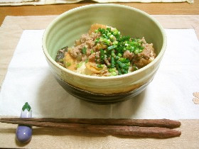 厚揚げと下仁田ネギのさっと煮