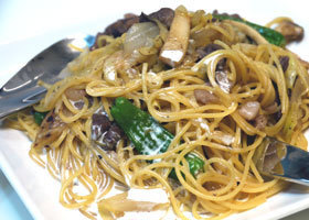 BBQの残りもの 焼肉のタレ パスタ