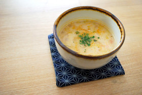 トマトと生姜の具だくさん豆乳スープ