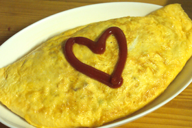 野菜たっぷりビーフでオムライス