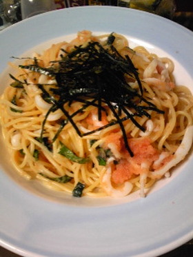 イカと明太子のスパゲティー