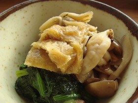 tateの肴・キノコと揚げの煮びたし