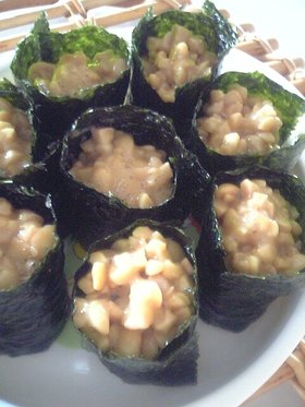 お子さんも食べやすい♪納豆の軍艦巻き