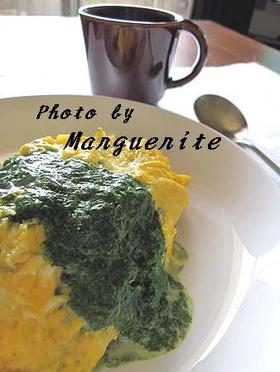 ほうれん草のクリームオムライス